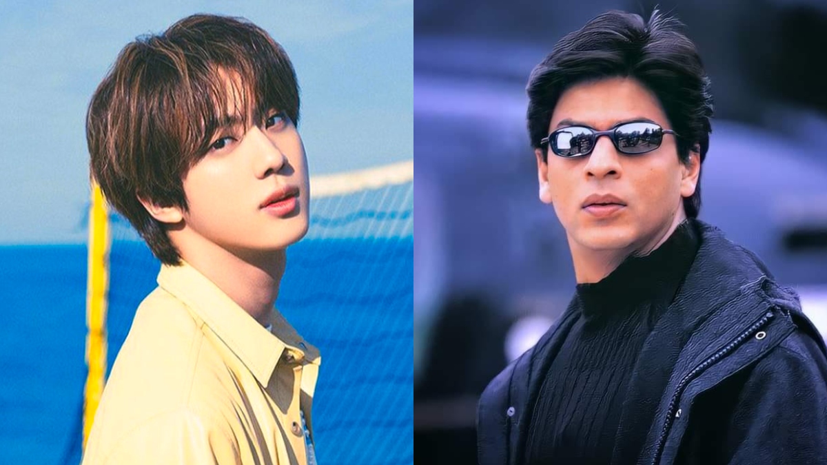 bts-jin-returns-in-shah-rukh-khan-style-army-imagines-kim-seokjin-return-from-military-with-kabhi-khushi-kabhie-gham-popular-scene